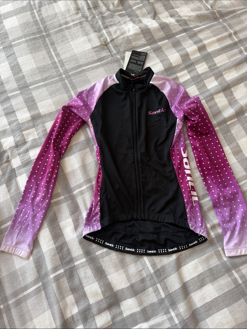 Santic Women's Long Sleeve Cycling Jersey - Black with Purple Ombre